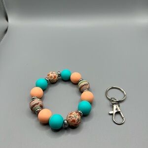 🆕 Silicone Beaded Keychain Bracelet - HANDMADE #156